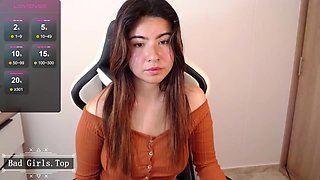 Natural big boobs super cute slim web brunette teen