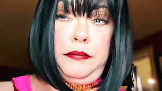 Pink PVC & A New Collar! BBW Tina Snua Smokes A Winston Cork 10 Cigarette - Smoking Smoker Shiny