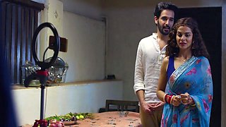 Indian pair celebrating their anniversary in bedroom