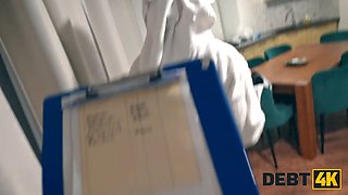 Debt4k. natural-titted russian tried to run away debt collector but he fucked her in assfucking and cunt instead