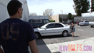 Milf with a belly piercing gets it doggy style