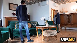 Vip4k. mature domineering dame is hardcore her friend’s obedient offspring