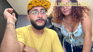 Horny MILF visits her lover to suck his huge cock and also his hairy ass in his office