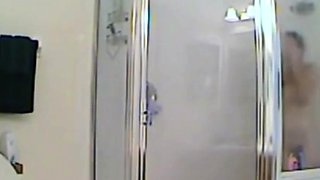 MILF stepmother spied in the shower