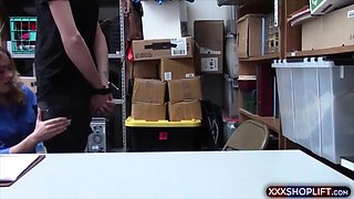 Female mall officer punish fucks a shoplifter dude