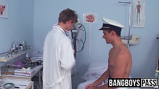 Ass eating for doctor before raw asshole drilling with jocks