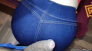 Girl shows me how her new short jean looks on her