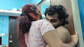 Hot kiss with boobs press