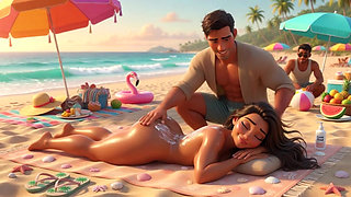 Secret Summer Heat in the Beach House Jacuzzi with My Partner's Closest Friend (AI generated)