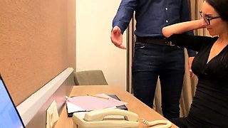 Boss fucks his big-assed secretary at work again!