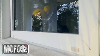 Mofos - Ryan Keely puts on a underwear and High Heels, then slips her panties to the side to rail a Big Cock