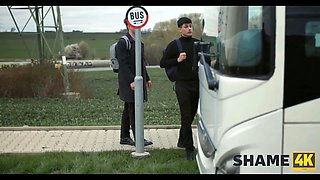 Shame4k. blond principal with flawless jugs shows her tricks