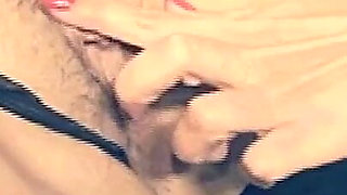 Two Fat Sluts with Hairy Pussy Masturbate with Double Dildo