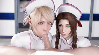 Nurse Luna And Aerith Sucking Big Dick