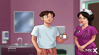 SummertimeSaga - Nurse plays with cock then takes it in her