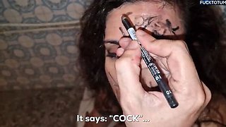 Disobedient Italian Slut Gets Punished - Rough Throat Fuck, Piss & Cum in Eyes - POV Facefuck
