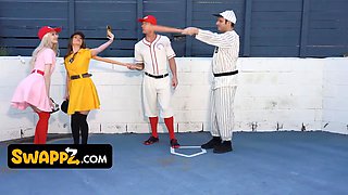 Insane teenagers only want to have fun ball if they're using their stepdads' nuts