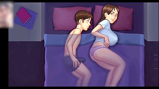 Stepsister Jenny gets it good in her bedroom from her stepbro with a messy finish