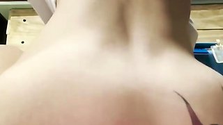Kinky moist taco brunette anal toy play during masturbating