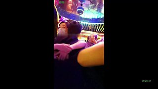 Amateur chicks voyeur fucking in public place