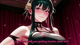 Gol Curvy Brunette Anime Yor POV Tit Fuck and Cock Ride