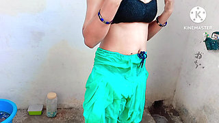 Full Indian Step Sister Bathing Front Her Stepbrother