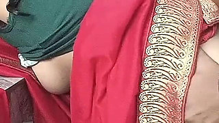 In the Kitchen, the Brother-in-law Made the Beautiful Sister-in-law in Red Saree Do the Doggy Style and Fucked Her.