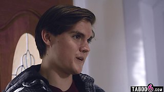 Widow MILF comforted by young neighbor