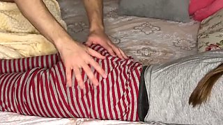 Little Stepsister Gets Sexy Massage and Hard Cock Fucking