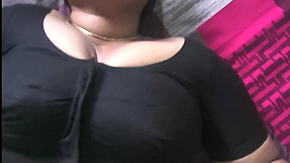 Sexy Desi Housewife in Black Blouse Hard Fucked & Pussy Creampied
