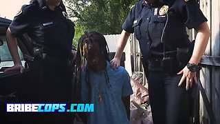 Black Guy Gets Fucked By The Cockhungry Cop Milfs