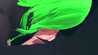 My Hot Green-Haired Girl B. E. - 3D Animation