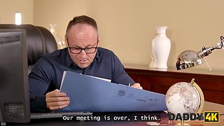 Daddy4k. hot czech tart came to the audition and was fucked on the table by her bf\u2019s stepdaddy