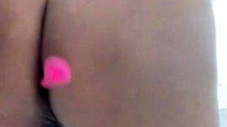 Asian amateur slut handles anal toys