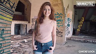 Curly teen Shelly Bliss is up for a quick fuck in public