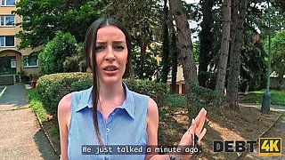 Debt4k. he came for the salary - she just cum