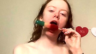 The Most Beautiful Redhead 19yo Teen Masturbating on Webcam