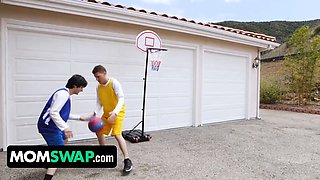 Basketball game with fuckslut stepmoms leads to a foursome fuckfest gangbang - momswap