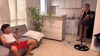 My Big Ass Stepmom Catches Me Acting Like a Jerk and Fucks My Ass Until I Cum