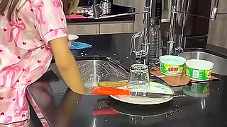 The Hottest Moment: My Best Friend Fucking My Best Friend in the Kitchen While I Was Talking Alone