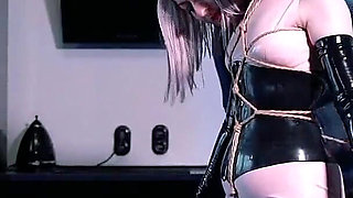 Latex Rubber Bondage and Food Fetish, Lesbian Domination