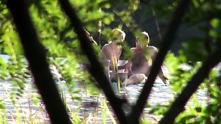 Voyeur captures amateur couple having sex on the beach