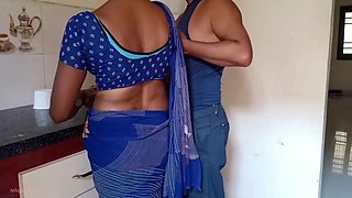 Andhra Cheating Wife Doggy Style Fucking with Brother in Law in Kitchen Natural Tights Tight Pussy Telugu Fuckers