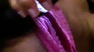 Black slut close up toy double