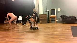 Lady Dark Angel UK - Slave Pulling Me Along In The Chair