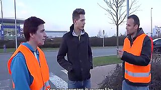 Bare Foursome At The Parking Lot