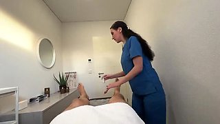 Eva Keks Hot German Nurse Gives POV Blowjob & Cum in Mouth Massage