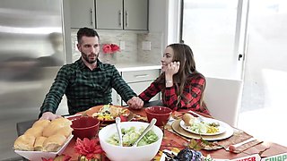 Naomi and Jasmine give Mike a double-header in the kitchen