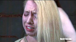Cute blonde girl has cruel bondage session with master BDSM