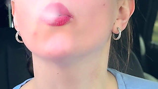 Red Lips Marlboro Smoke in Face & Sexy Striptease POV